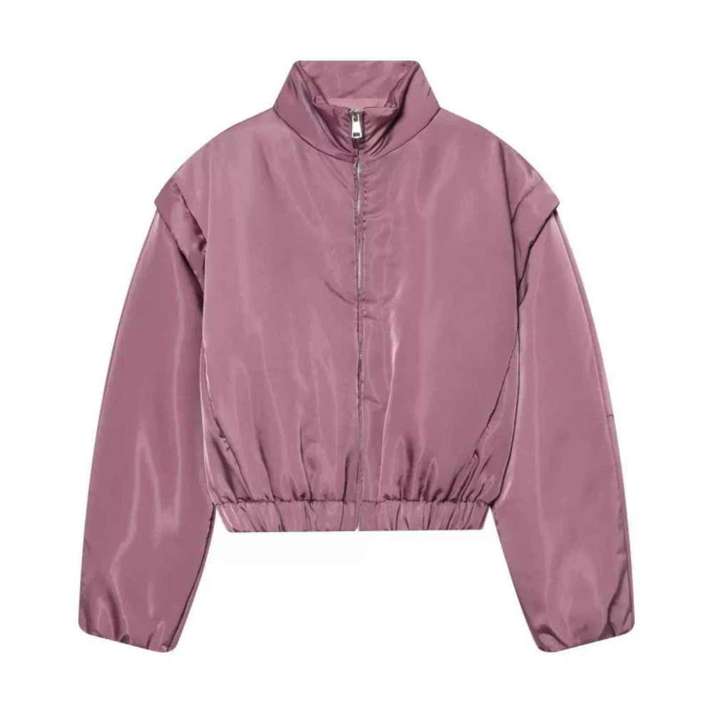 ZARA Fall Loose Fit Versatile Shiny Burgundy Jacket Coat